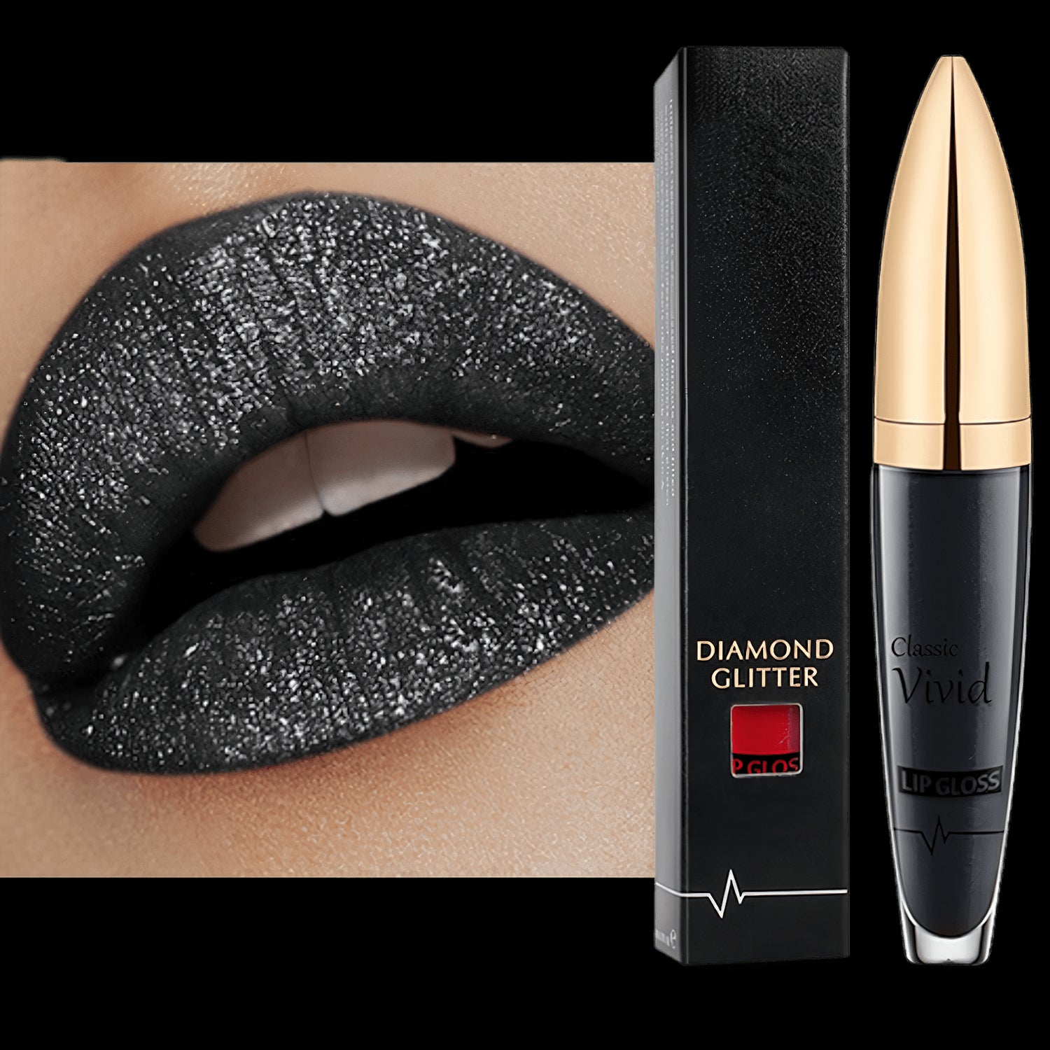 Lively® Cosmétiques & Soins Noir Rouge à lèvre pailleté | Lively®