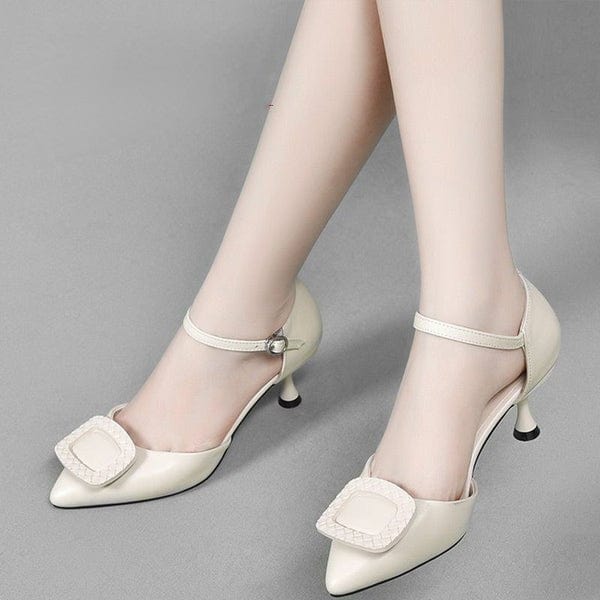 Lively® Sandales 35 / Beige Hauts talons en cuir | Lively®